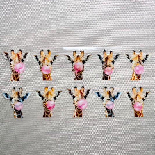 16oz UVDTF Cup Wraps, Animal ,Giraffe