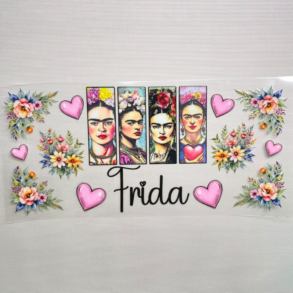 16oz UVDTF Cup Wraps, Spanish Lady ,Frida