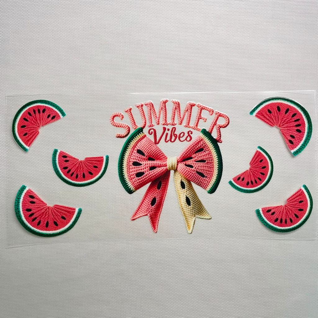 16oz UVDTF Cup Wraps, Fruit , Watermelon Bow , Summer Vibes