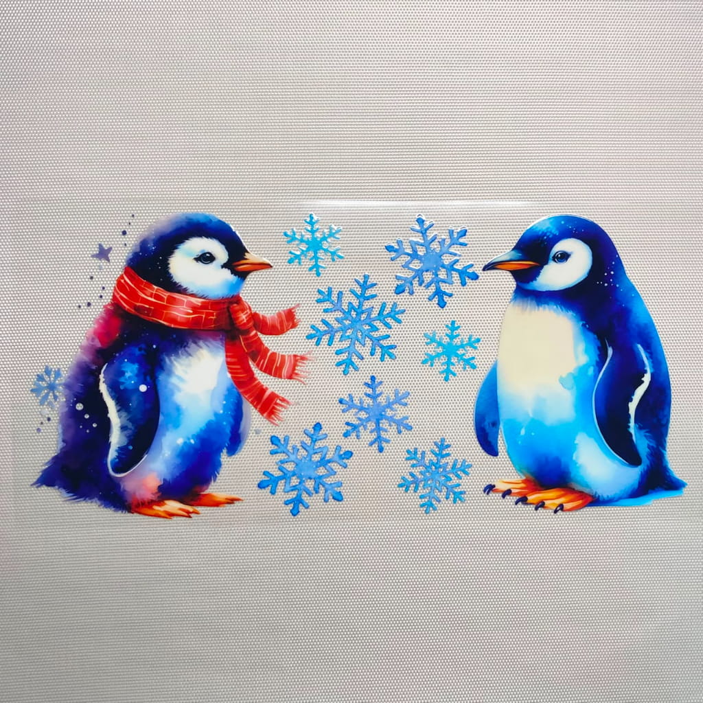 16oz UVDTF Cup Wraps, Animal ,Penguin With Snowflake
