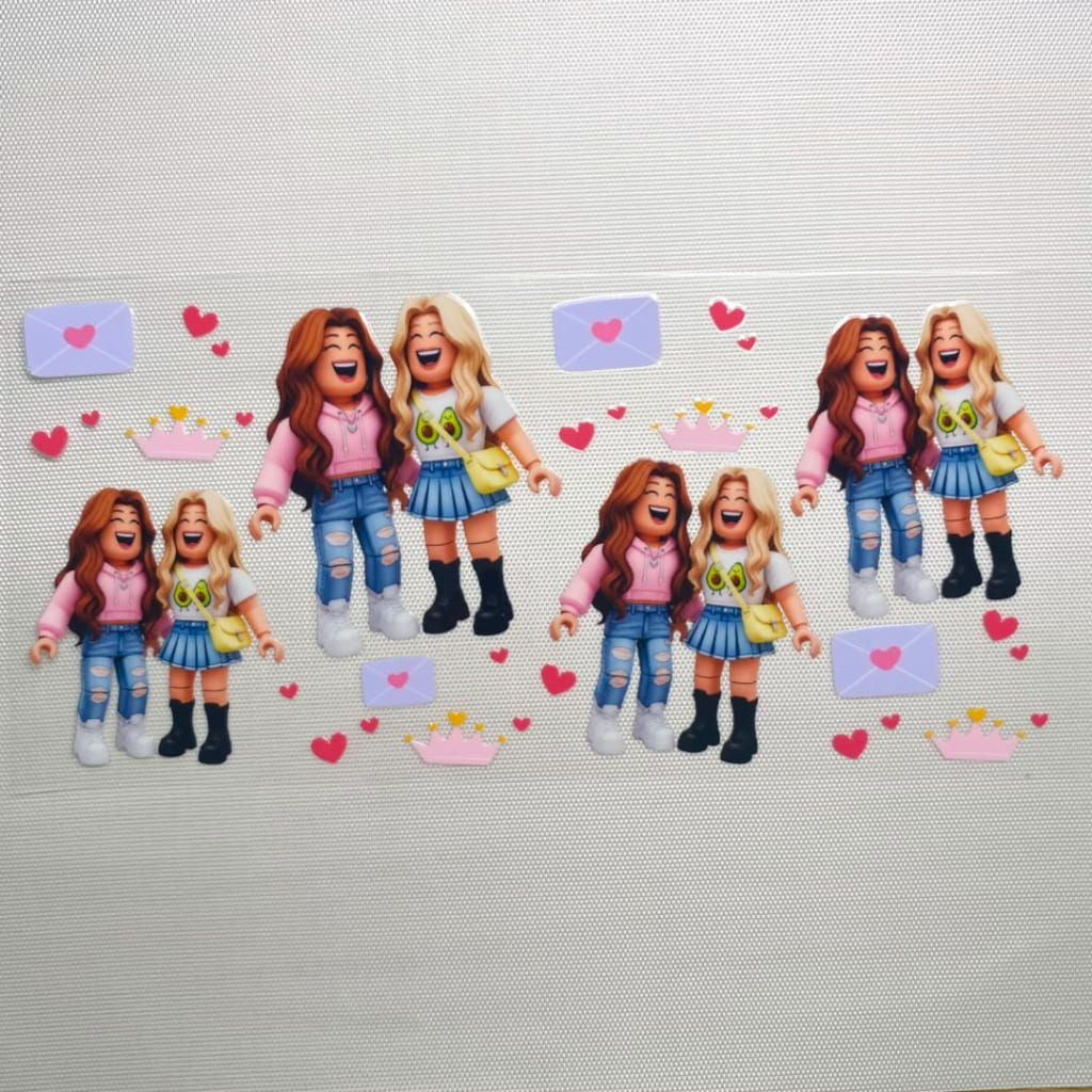 16oz UVDTF Cup Wraps, Cartoon , Roblox Girl