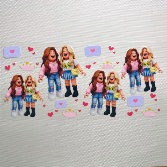 16oz UVDTF Cup Wraps, Cartoon , Roblox Girl