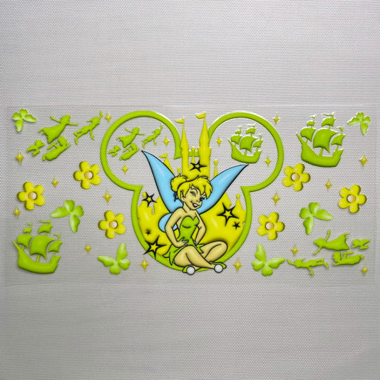 16oz UVDTF Cup Wraps, Cartoon , Princess , Tinker Bell
