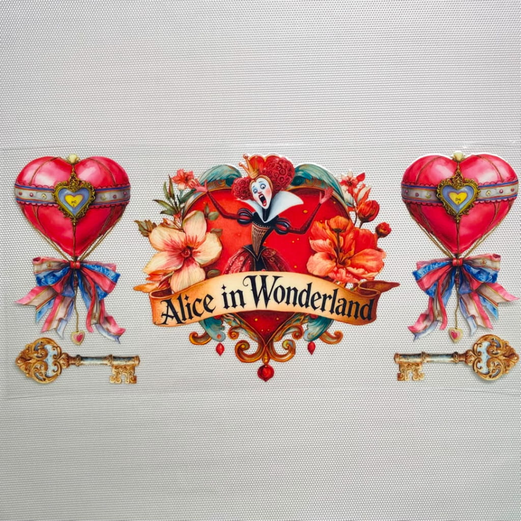 16oz UVDTF Cup Wraps, Cartoon ,Alice In Worldland , Red Queen