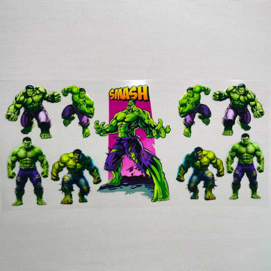 16oz UVDTF Cup Wraps, Cartoon ,Marvel , Hulk Hero