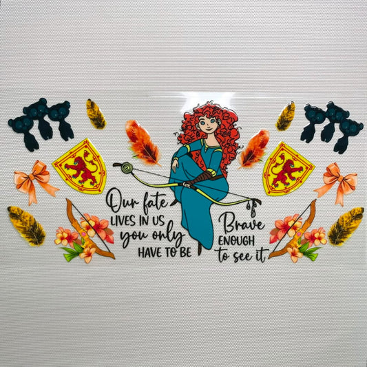 16oz UVDTF Cup Wraps, Cartoon ,Princess, Merida