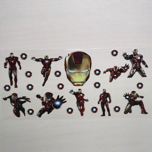 16oz UVDTF Cup Wraps, Cartoon ,Marvel , Iron Man Hero
