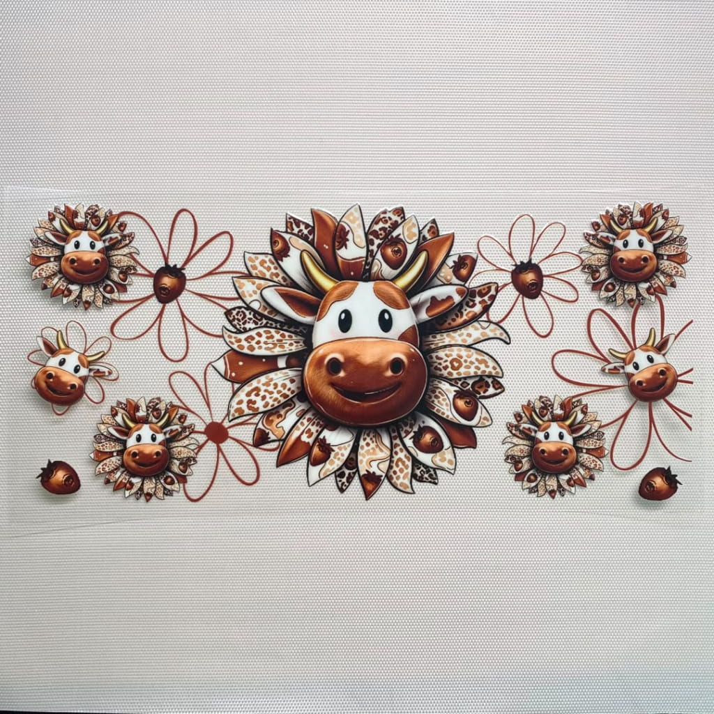 16oz UVDTF Cup Wraps, Animal ,Cow