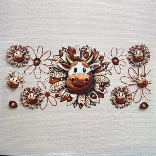 16oz UVDTF Cup Wraps, Animal ,Cow