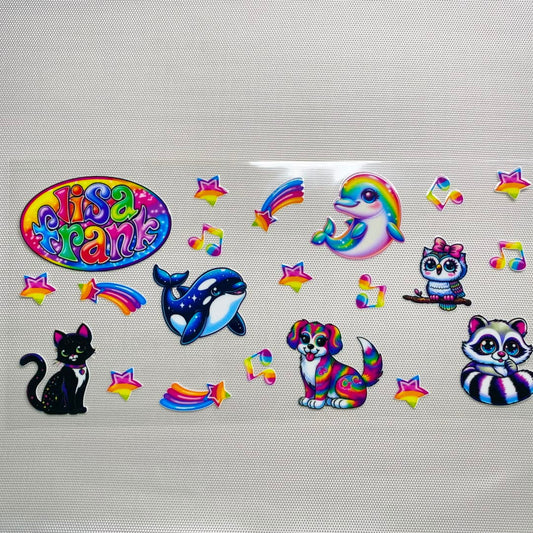 16oz UVDTF Cup Wraps, Cartoon , Lisa Frank