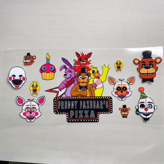 16oz UVDTF Cup Wraps, Cartoon ,Five Nights at Freddy