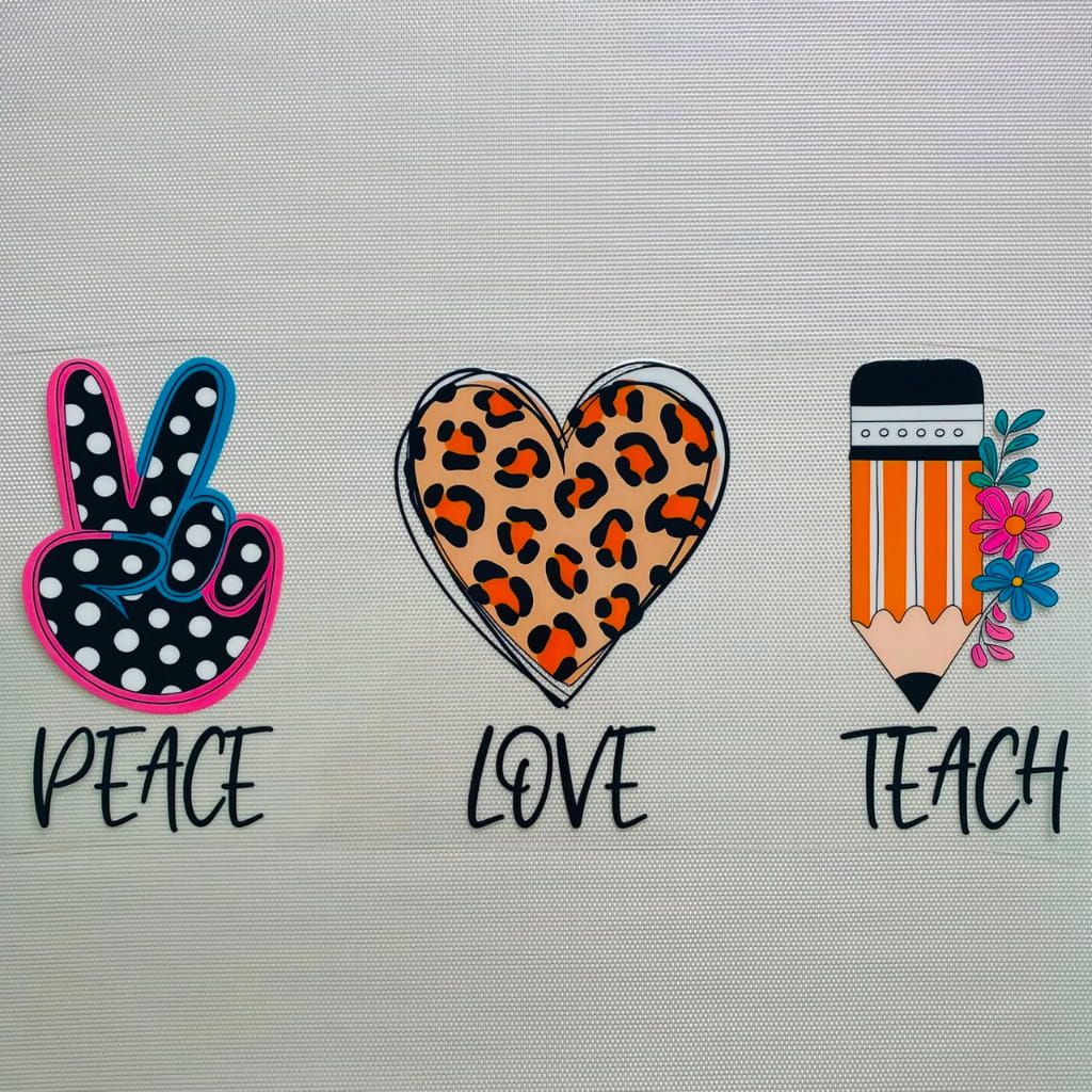 16oz UVDTF Cup Wraps,Peace Love Teach