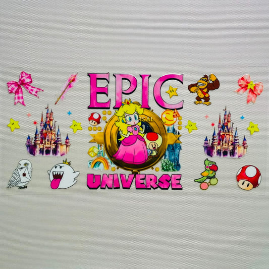 16oz UVDTF Cup Wraps, Cartoon ,Super Mario Princess Peach
