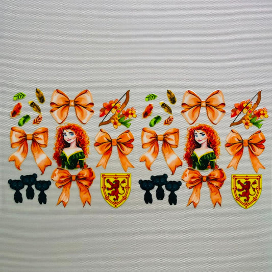 16oz UVDTF Cup Wraps, Cartoon ,Princess ,Merida