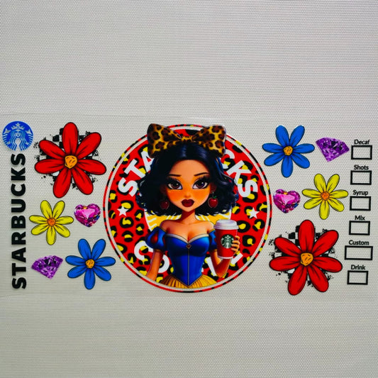 16oz UVDTF Cup Wraps, Cartoon , Princess , Snow White