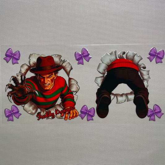 16oz UVDTF Cup Wraps, Halloween , Freddy Krueger