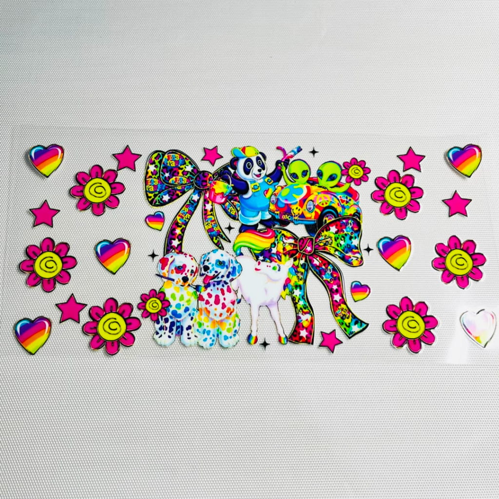 16oz UVDTF Cup Wraps, Cartoon , Lisa Frank