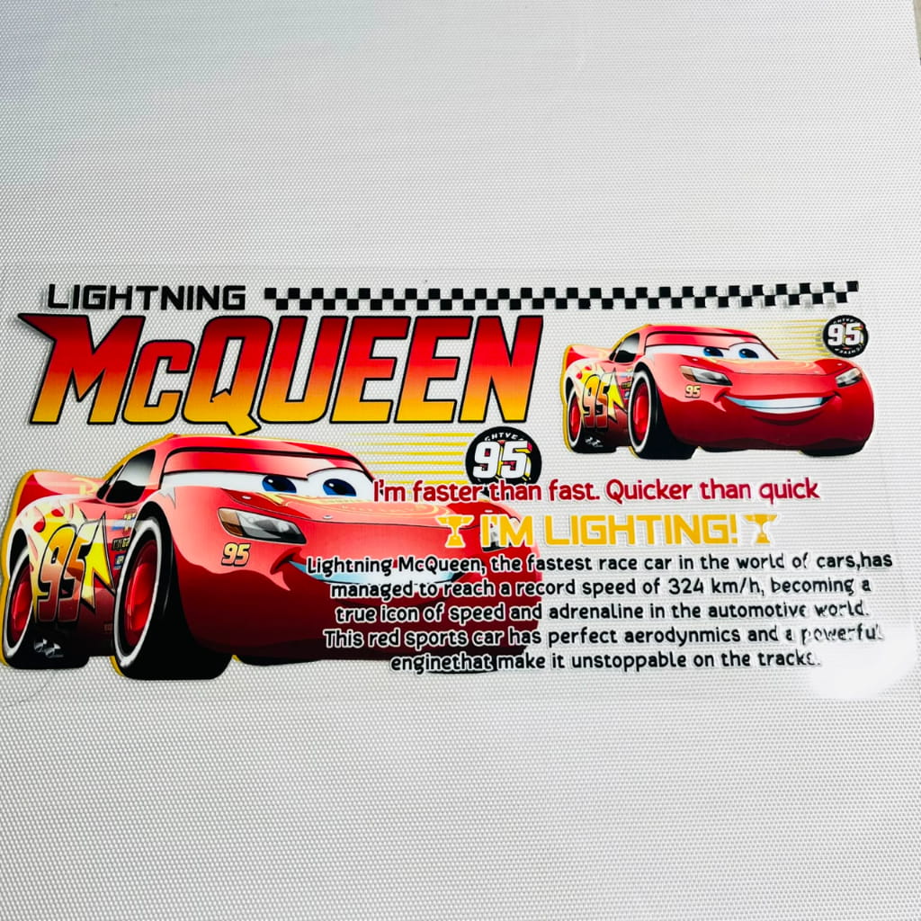 16oz UVDTF Cup Wraps, Cartoon, Cars ,Mcqueen