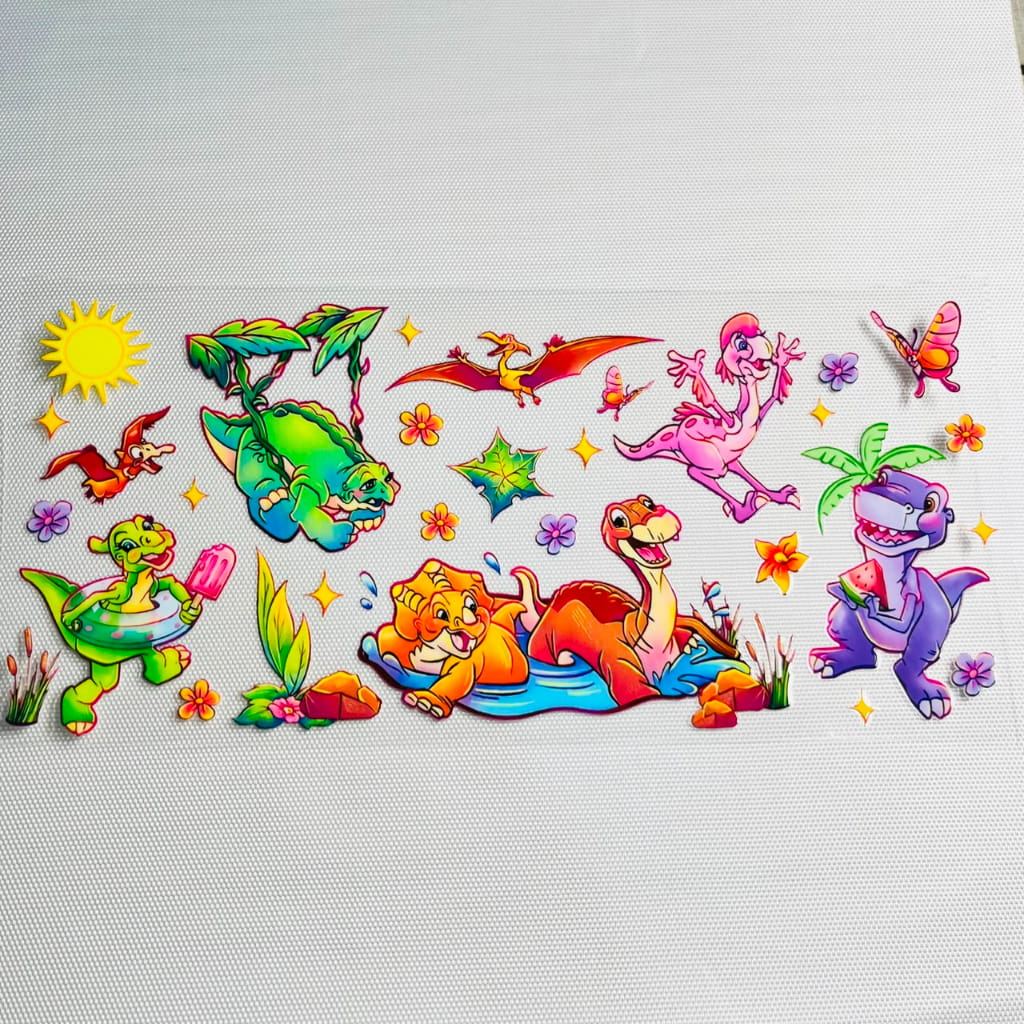 16oz UVDTF Cup Wraps,Cartoon ,Dinosaurs