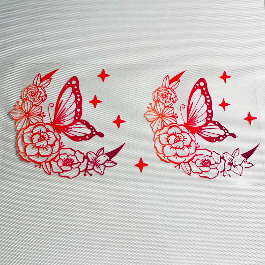 16oz UVDTF Cup Wraps, Rose ,Butterfly ,Moon