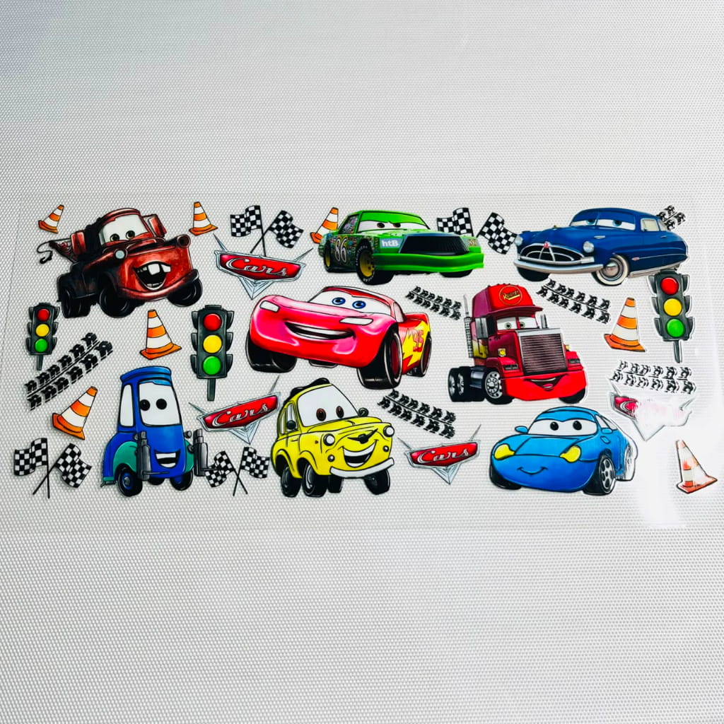 16oz UVDTF Cup Wraps, Cartoon, Cars
