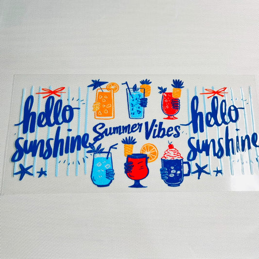 16oz UVDTF Cup Wraps ,Summer Vibes ,Drink