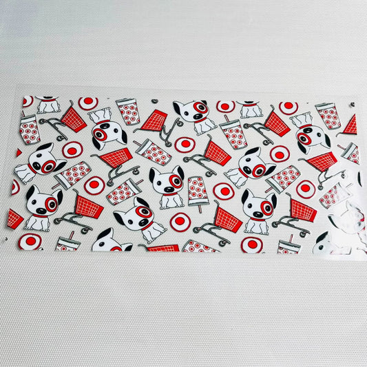 16oz UVDTF Cup Wraps ,Dog ,Drink,Boo Monster Inc Seamless Pattern Tumbler Wrap