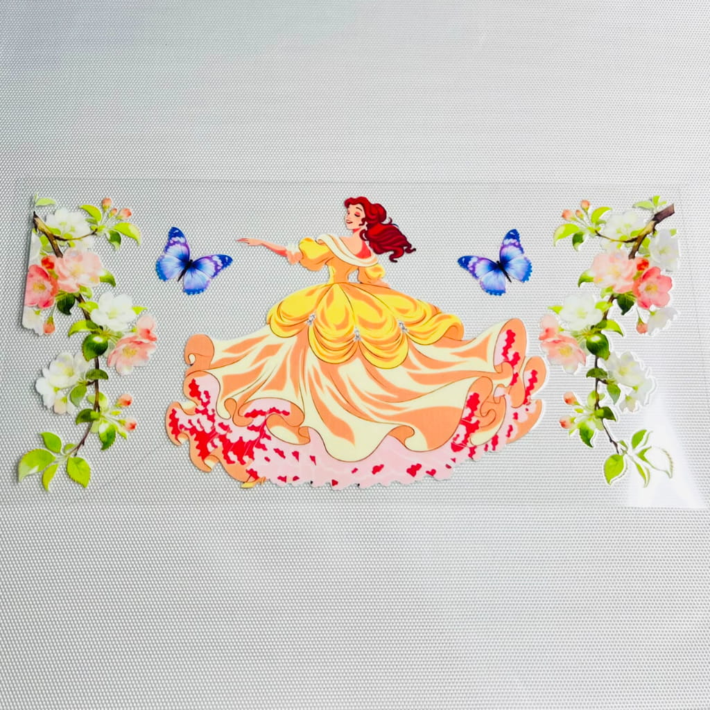 16oz UVDTF Cup Wraps,Cartoon Princess,Belle ,The Beauty and Beast