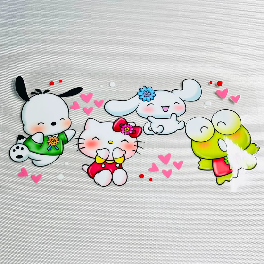 16oz UVDTF Cup Wraps, Cartoon ,Sanrio Family , Hello Kitty & Kuromi & Melody & Cinnamoroll（副本）