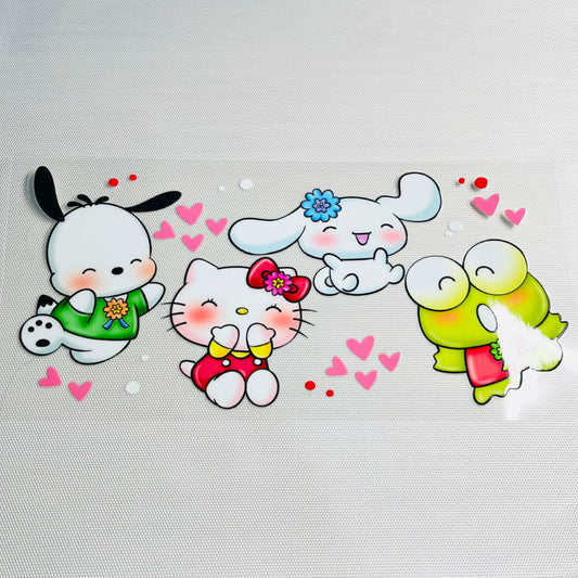 16oz UVDTF Cup Wraps, Cartoon ,Sanrio Family , Hello Kitty & Kuromi & Melody & Cinnamoroll（副本）
