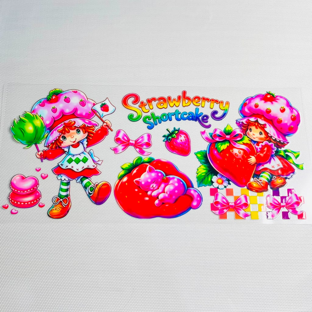 16oz UVDTF Cup Wraps, Cartoon ,Strawberry Shortcake