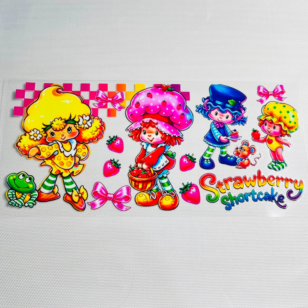 16oz UVDTF Cup Wraps, Cartoon ,Strawberry Shortcake