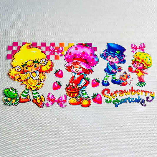 16oz UVDTF Cup Wraps, Cartoon ,Strawberry Shortcake