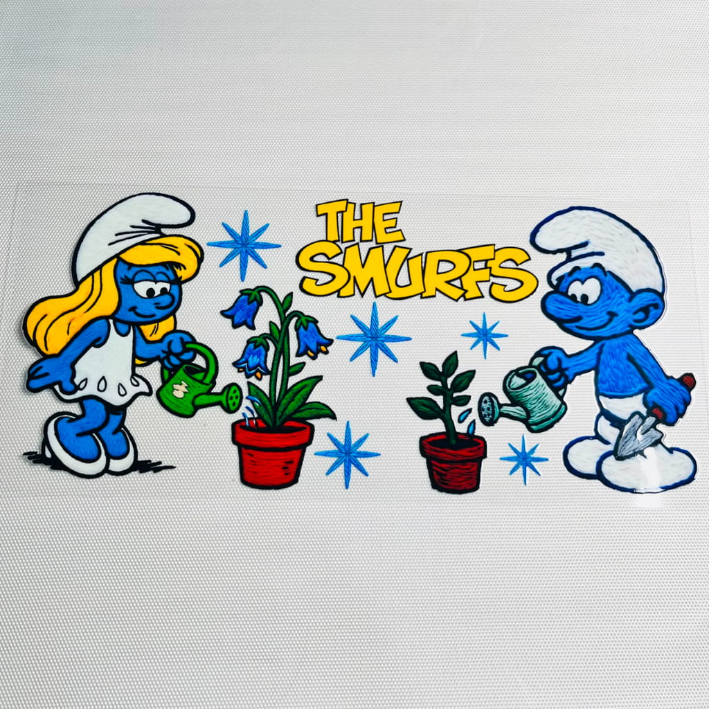 16oz UVDTF Cup Wraps,Cartoon,The Smurfs