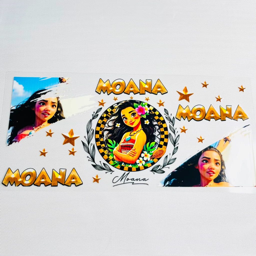 16oz UVDTF Cup Wraps, Cartoon Princess ,Moana