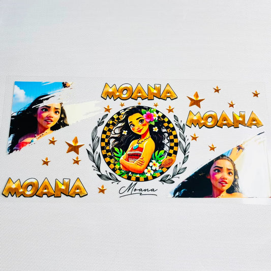 16oz UVDTF Cup Wraps, Cartoon Princess ,Moana