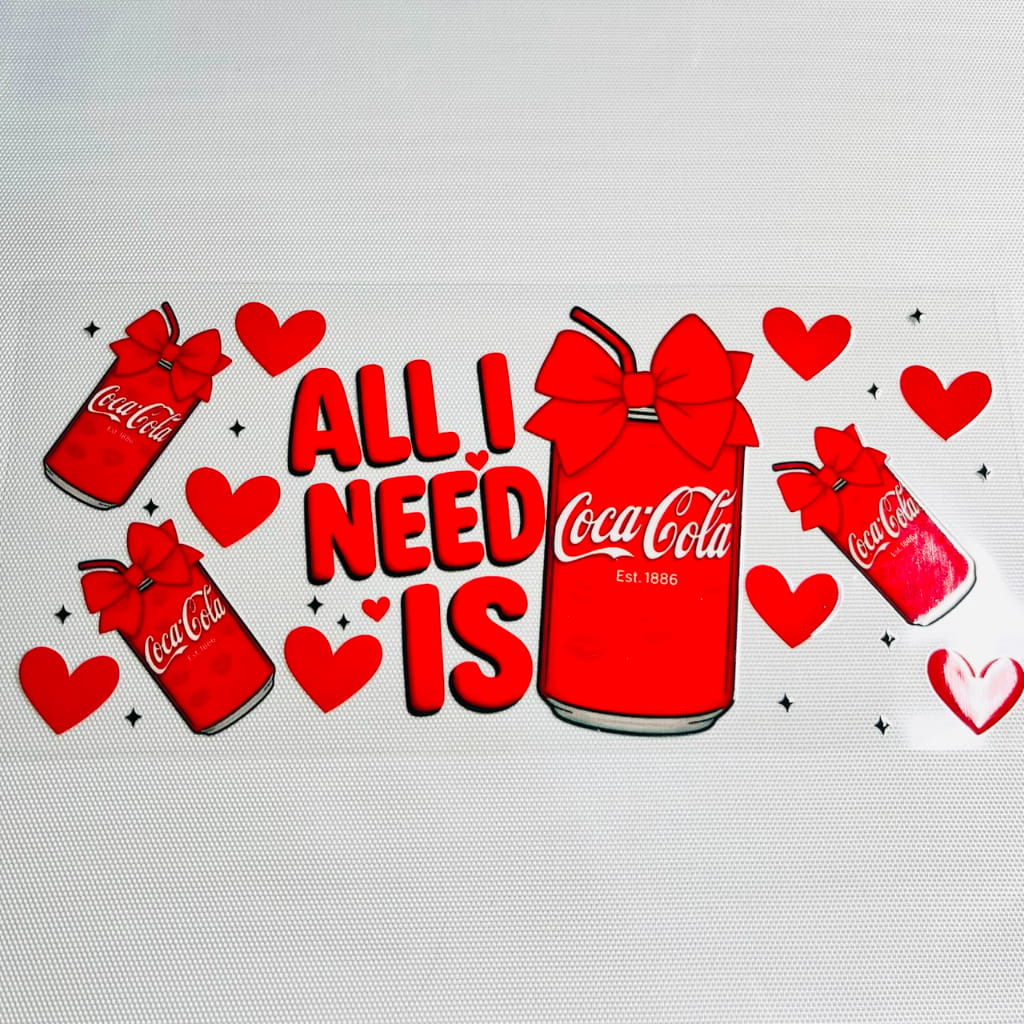16oz UVDTF Cup Wraps, Coca Coke ,Drinks