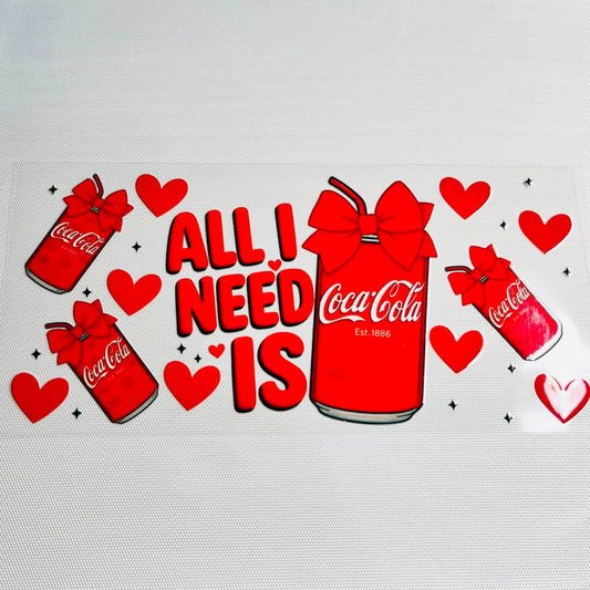 16oz UVDTF Cup Wraps, Coca Coke ,Drinks