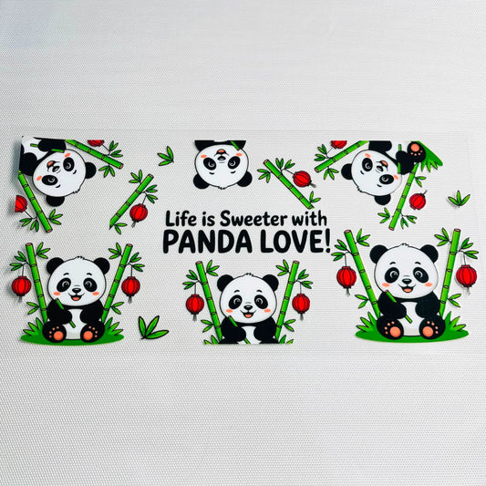 16oz UVDTF Cup Wraps,Animals ,Panda