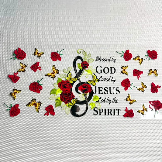 16oz UVDTF Cup Wraps,Musical Notes ,Rose ,Butterfly, Religion & God & Jesus