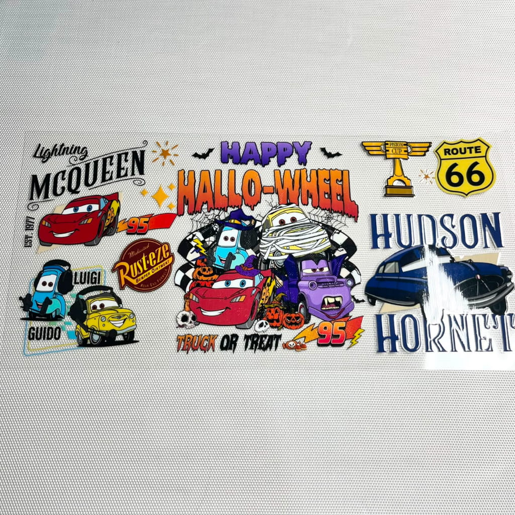 16oz UVDTF Cup Wraps, Cartoon, Cars