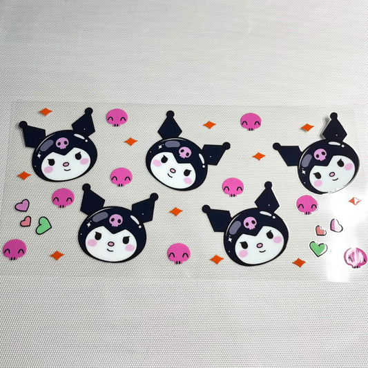 16oz UVDTF Cup Wraps, Cartoon ,Sanrio , Kuromi