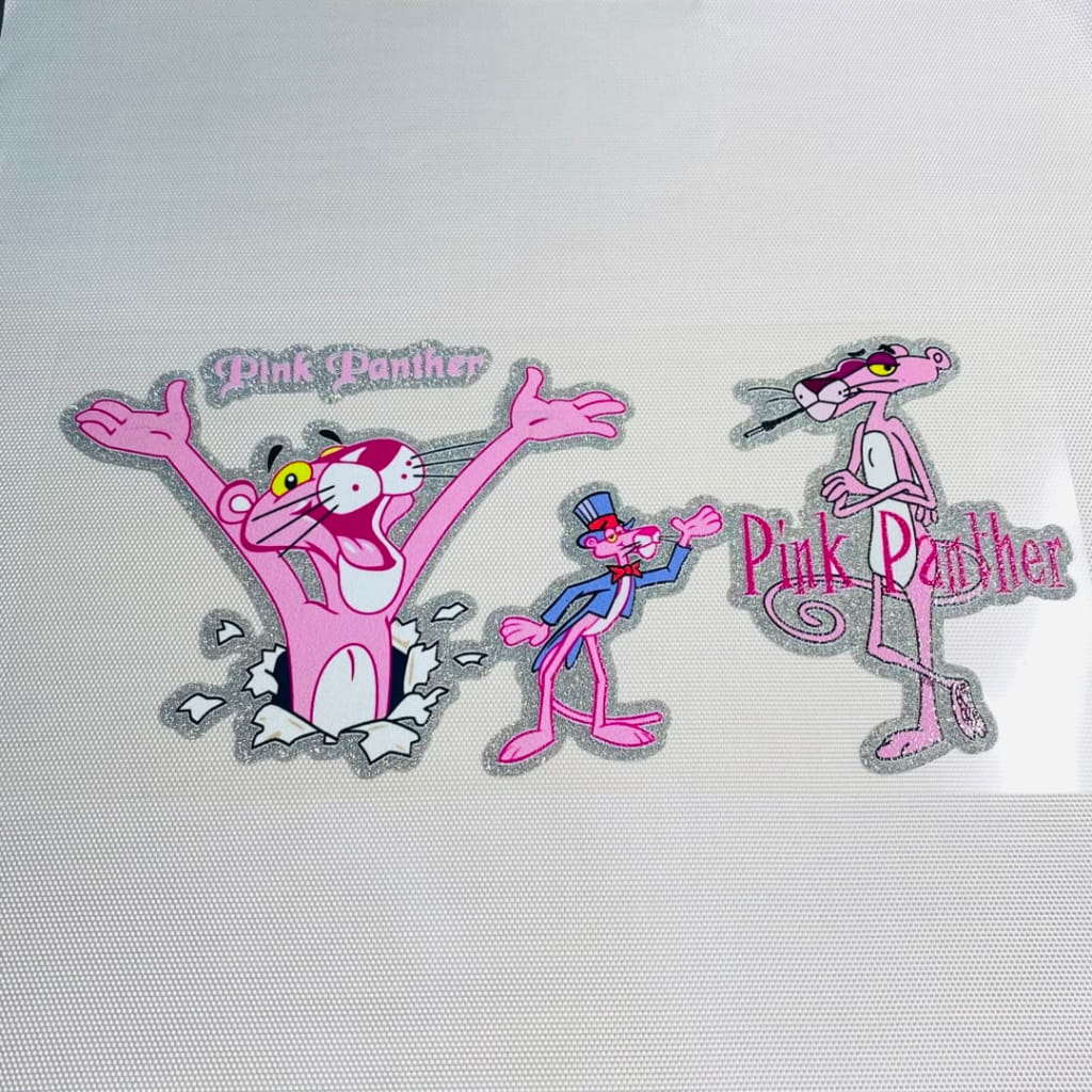 16oz UVDTF Shiny Glitter Cup Wraps, Water Proof ,Cartoon ,The Pink Panther