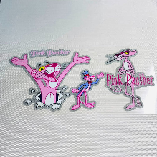 16oz UVDTF Shiny Glitter Cup Wraps, Water Proof ,Cartoon ,The Pink Panther