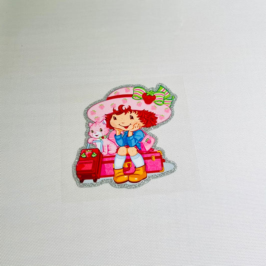 4inch Decals Shiny Glitter Cup Wraps, Water Proof,Cartoon ,Strawberry Shortcake