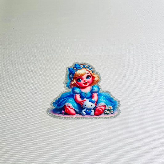 4inch Decals Shiny Glitter Cup Wraps, Water Proof,Cartoon ,Princess ,Cinderella