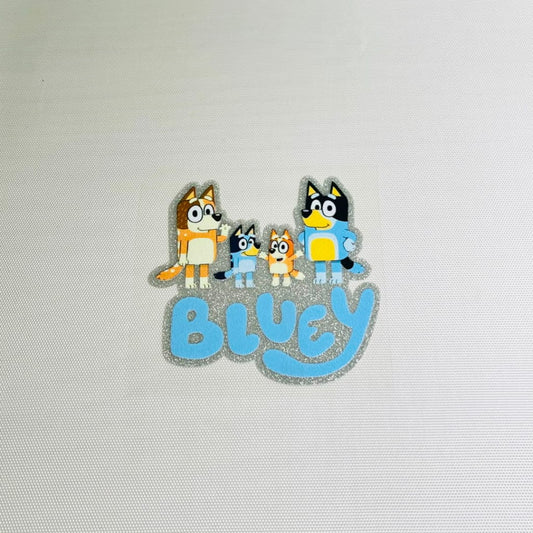 4inch Decals Shiny Glitter Cup Wraps, Water Proof,Cartoon ,Bluey