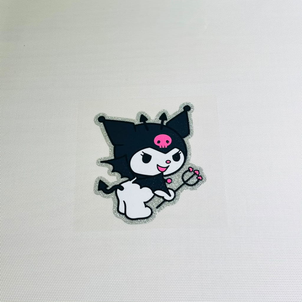 4inch Decals Shiny Glitter Cup Wraps, Water Proof,Cartoon ,Sanrio , Kuromi