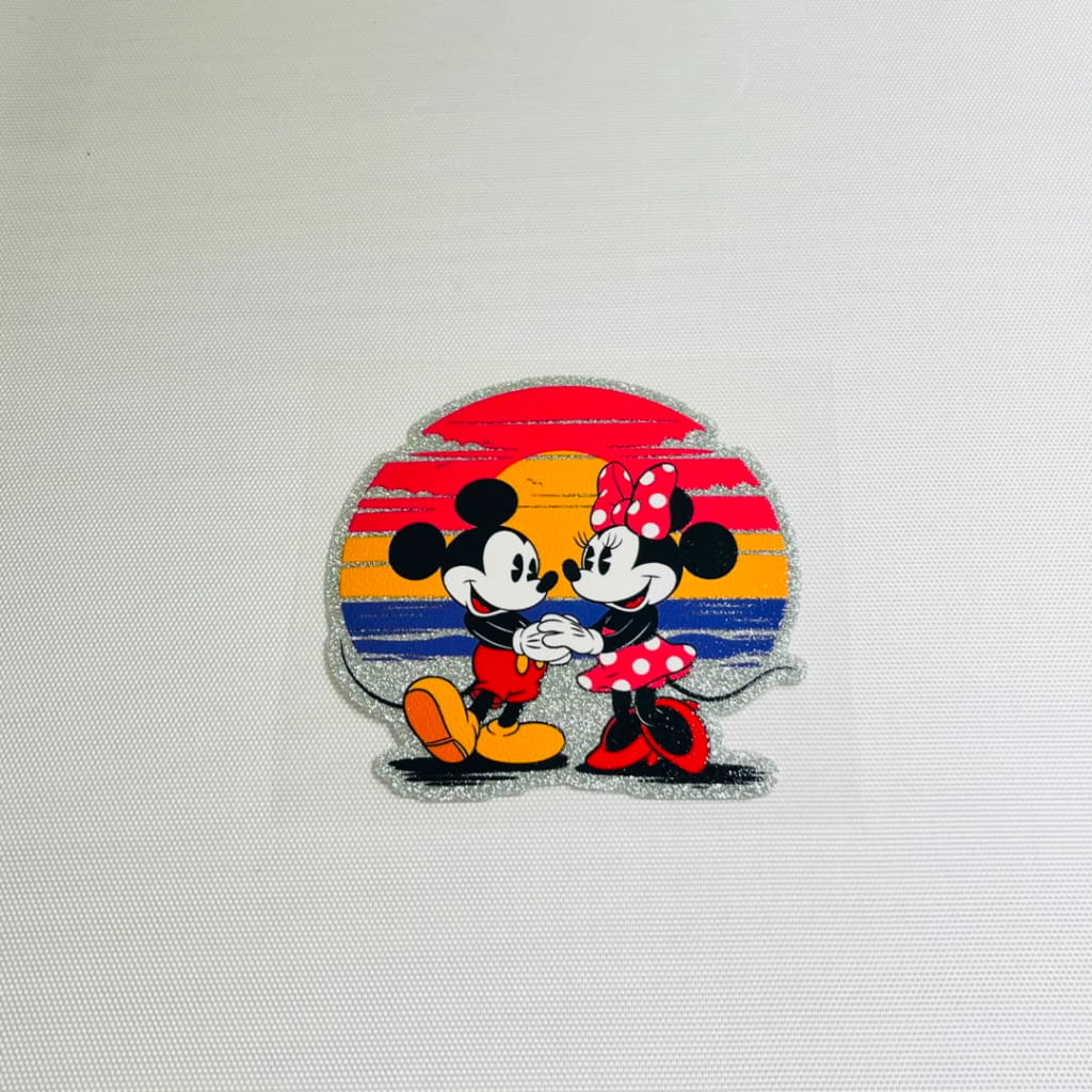 4inch Decals Shiny Glitter Cup Wraps, Water Proof,Cartoon ,Micky And Minnie