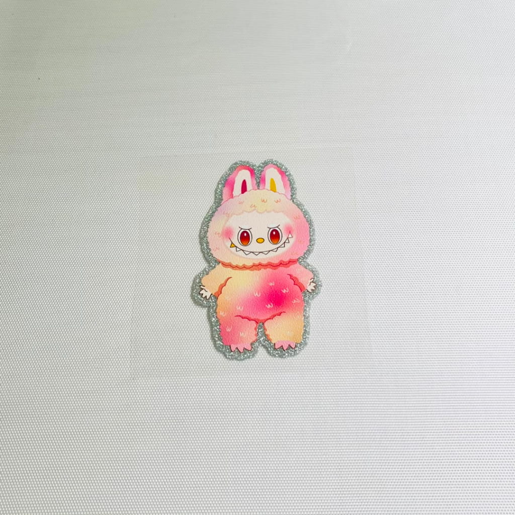 4inch Decals Shiny Glitter Cup Wraps, Water Proof,Cartoon ,Pop Mart ,Labubu
